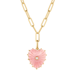 Pink Opal Heart Necklace
