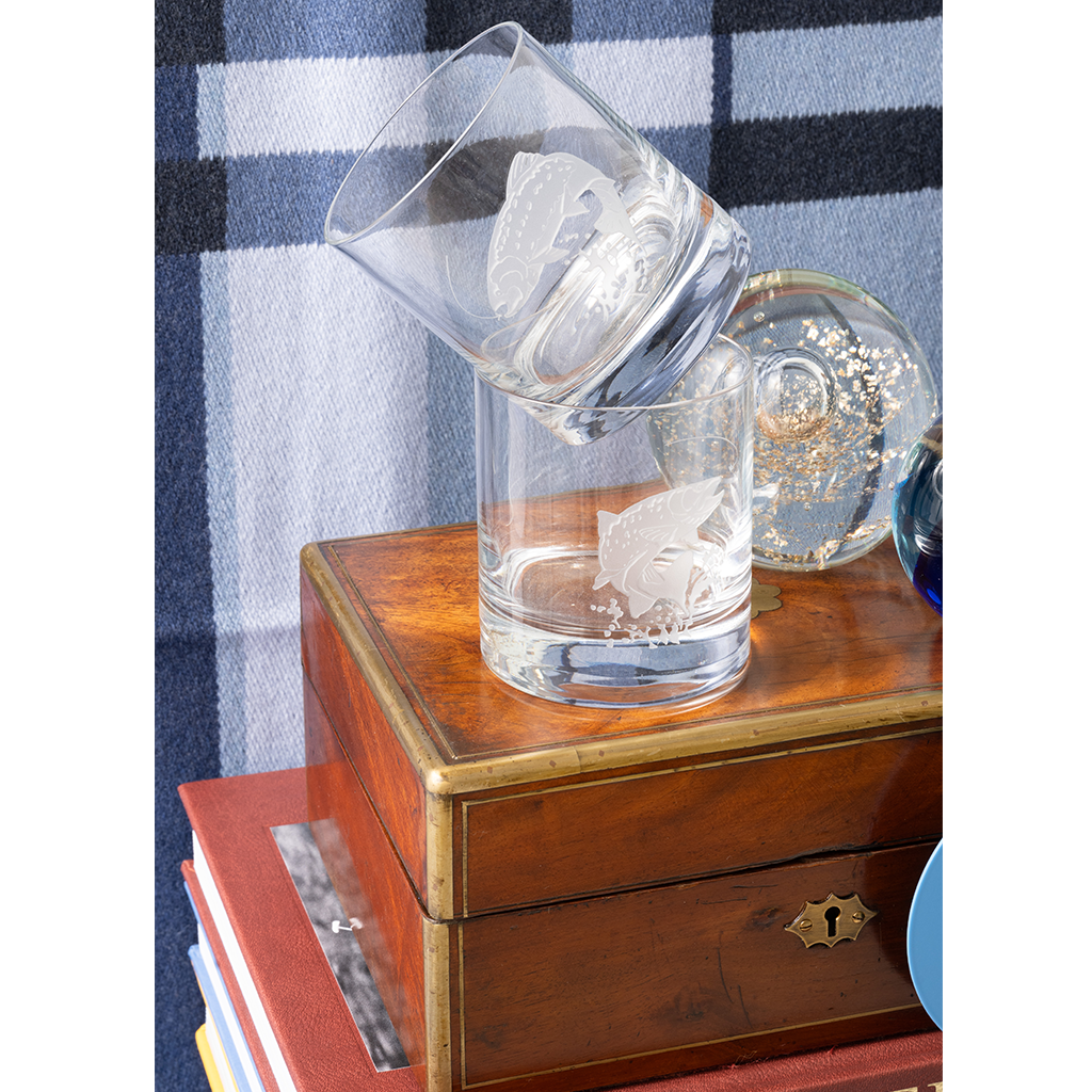 Fly Fishing Rocks Glasses, Set of 4