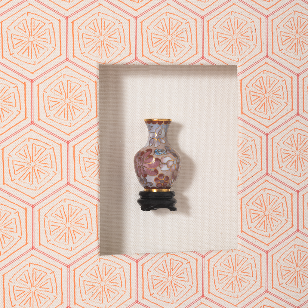 Miniature Cloisonné Vase on Sunset Geo I