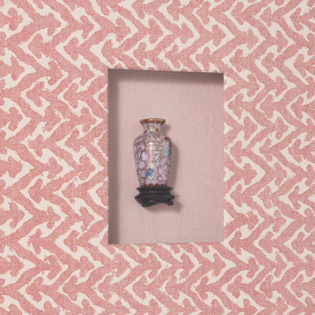 Miniature Cloisonné Vase on Pink Rabanna II