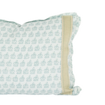 close up image of floral lumbar pillow