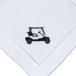 golf-themed napkin close up image of cart