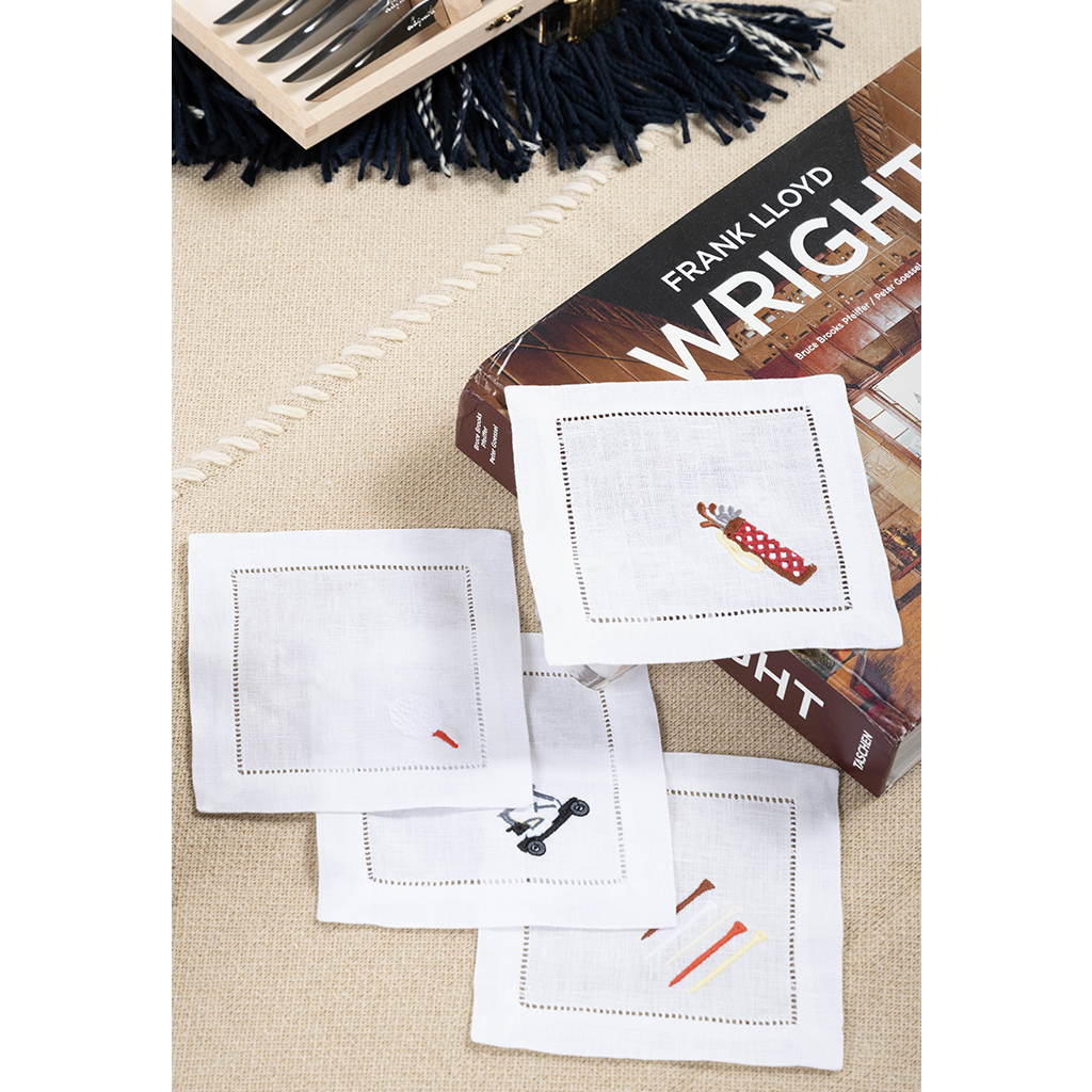 golf-themed napkins in home