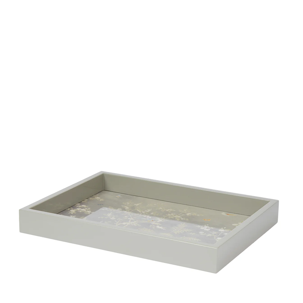 Grey Chinoiserie Tray, Small