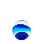 A round paperweight with gradient colors transitioning from clear to blue at the bottom.