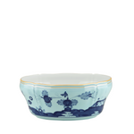 iris serving bowl with blue patterns