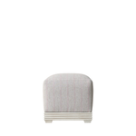 Gray ottoman with a white base on a white background
