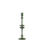 Green candle holder on a white background