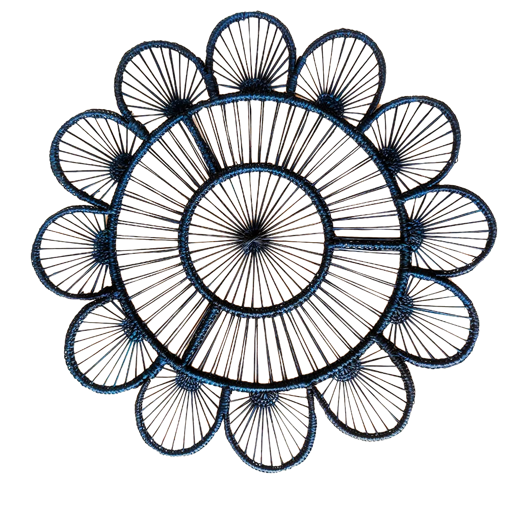 Decorative placemat with circular design on a white background