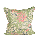 Pink and Green Chinoiserie Pillow