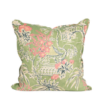 Pink and Green Chinoiserie Pillow