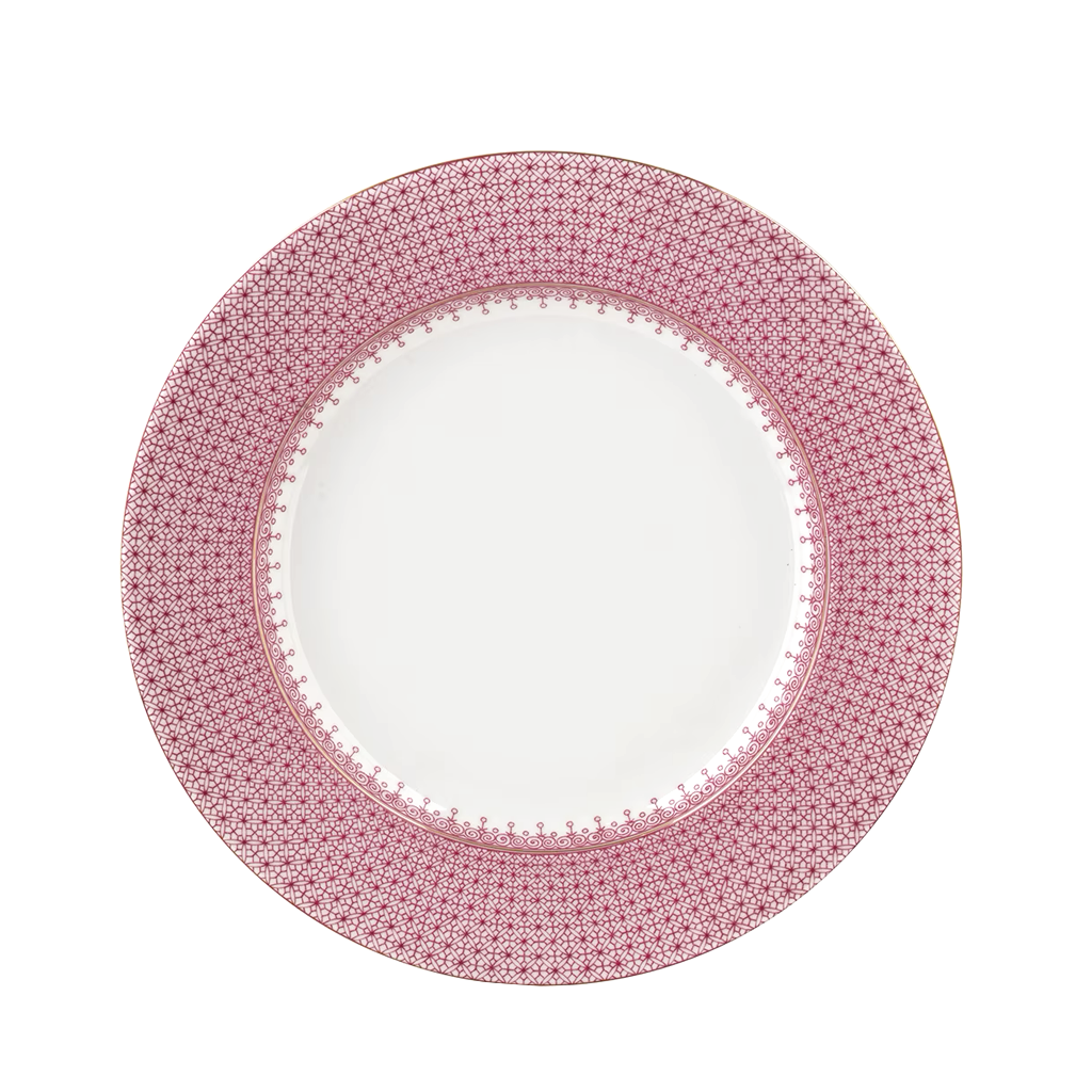pink lace dinner plate