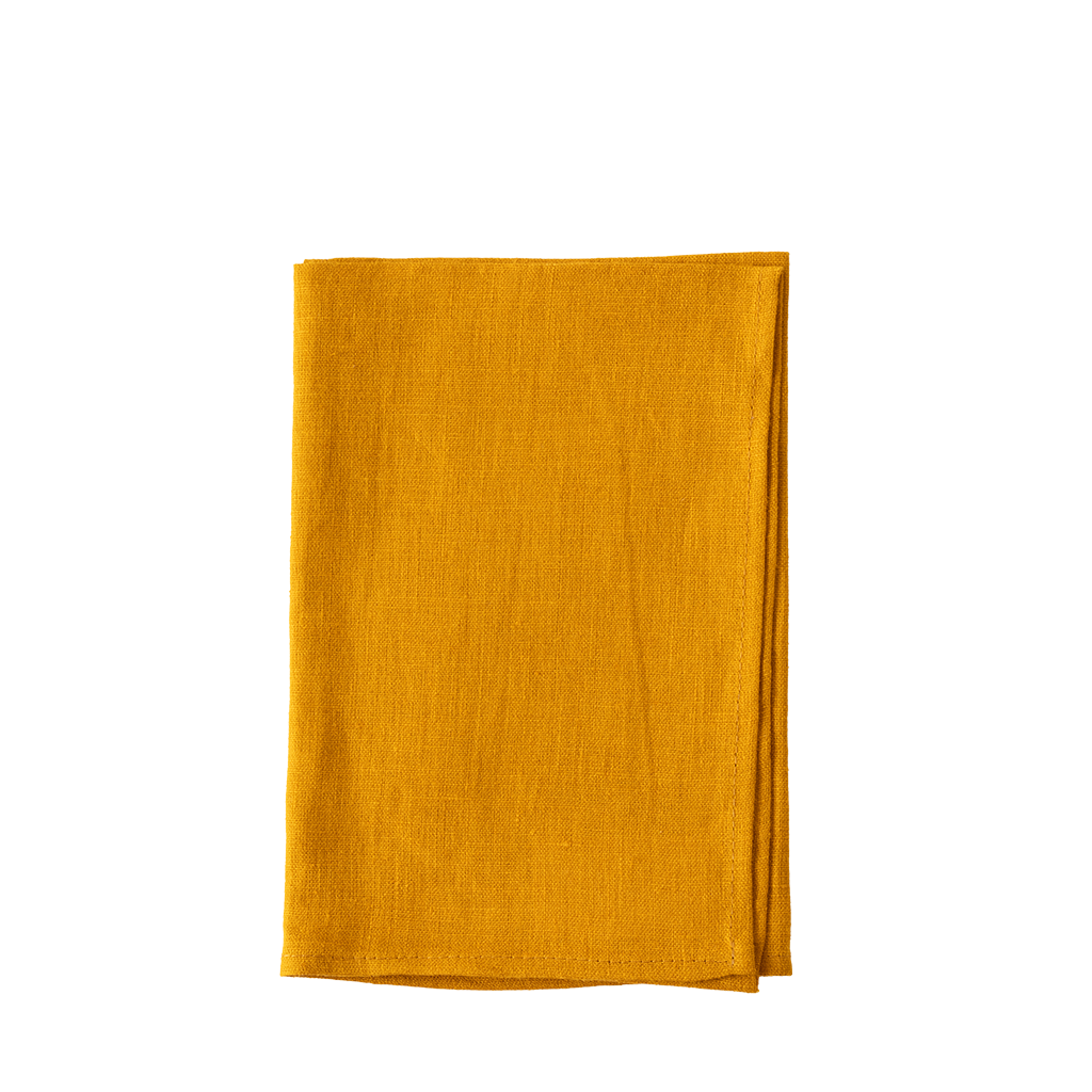 orange linen napkin on a white background
