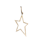 Gold star-shaped charm on a white background