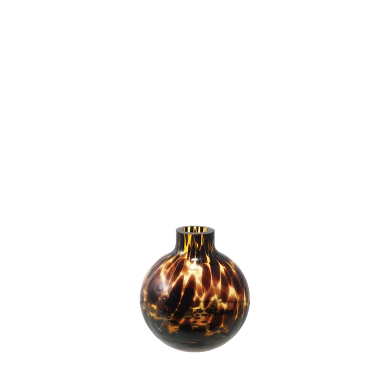 Tortoiseshell patterned vase on a white background