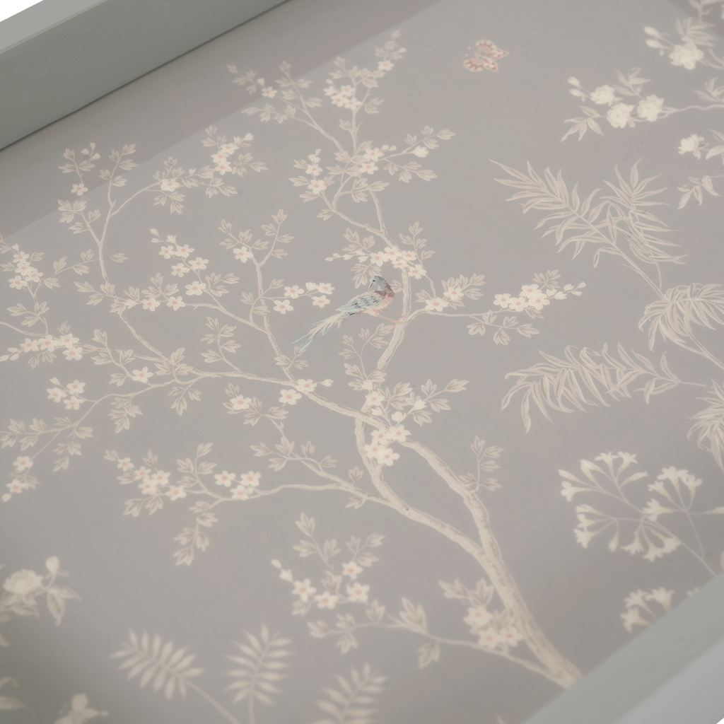 Grey Chinoiserie Tray, Small