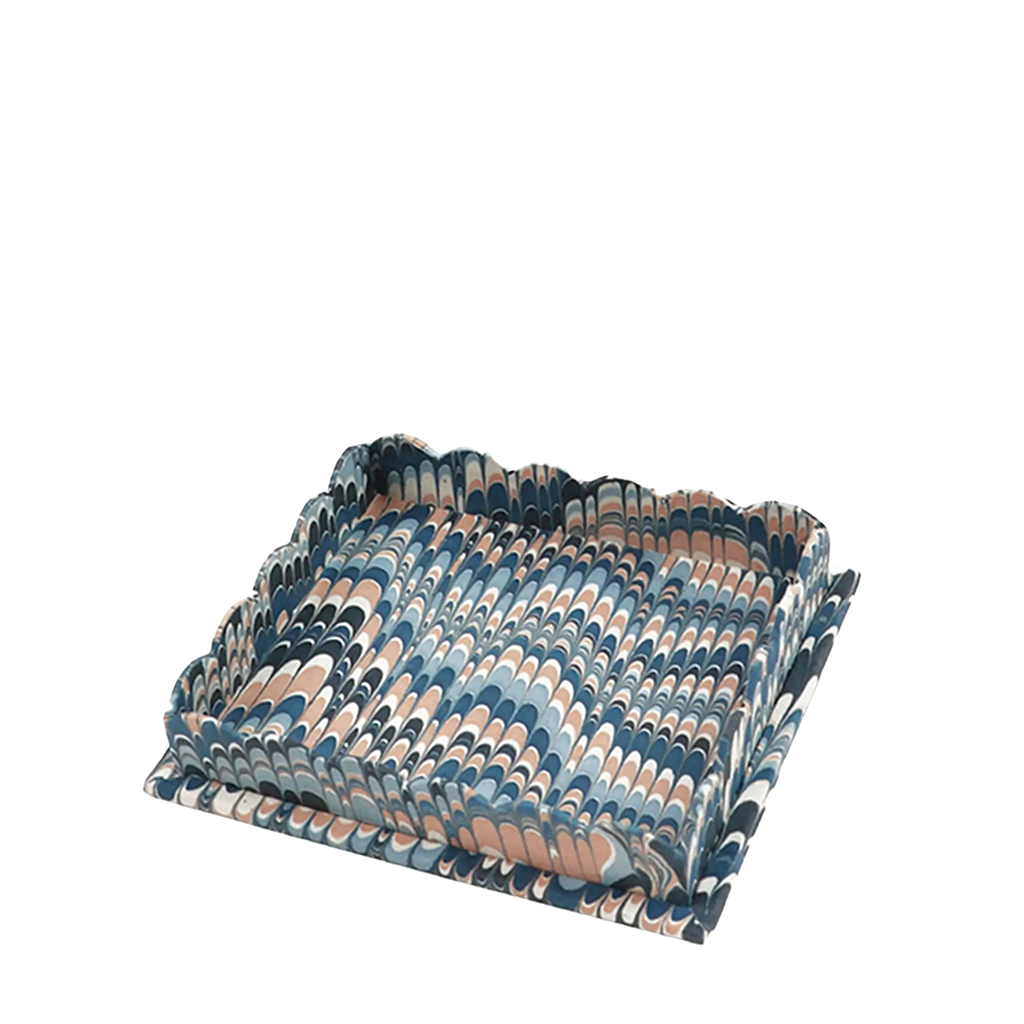 marbled tray on a white background