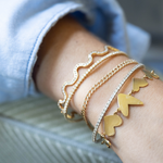 bracelet stack, diamonds and hearts