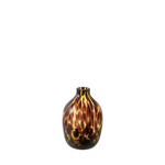 Decorative vase with tortoiseshell pattern on a white background