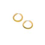 Gold hoop earrings on a white background