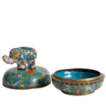 Cloisonne Elephant Music Trinket Box with top off