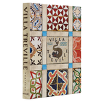 Villa Treville postcard with decorative tile design on a white background
