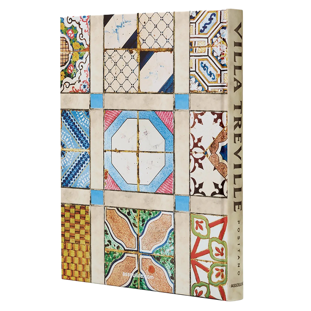 Book cover with colorful tile pattern and 'Villa Treville' branding