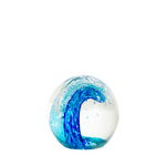 blue paperweight with wave design