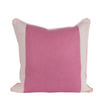 back of pink colorblock pillow
