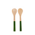 bamboo salad serving utensils with green accent