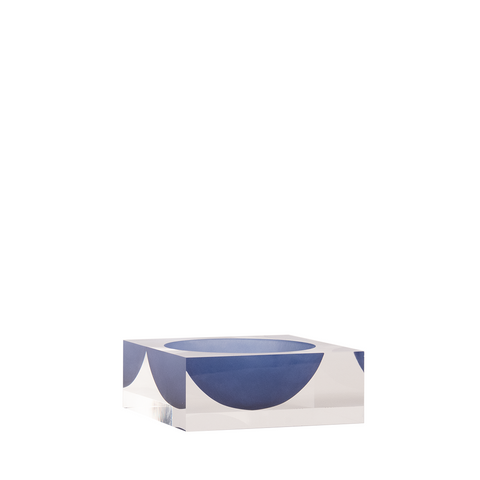 lucite bowl with blue center