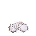 Set of 6 linen coasters with various shades of purple