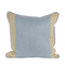 blue and neutral toned color block pillow