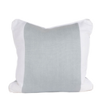 Light blue and white color block pillow