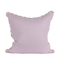 back of Cream pillow with lavender flower pattern