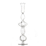 Mouth Blown Glass Candle Stick Holder, Flat Ball