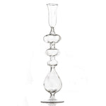 Mouth Blown Glass Candlestick Holder, Tear Drop Low