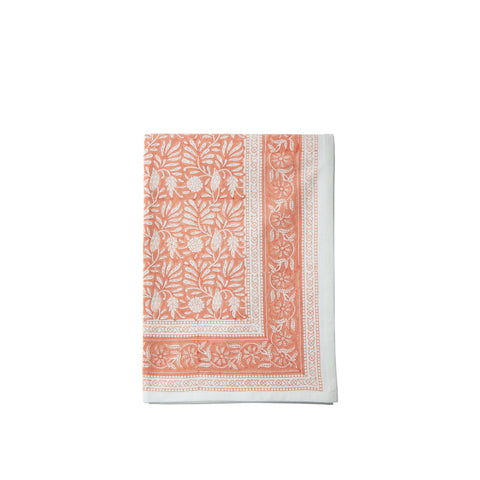 Jasmine Floral Tablecloth, Coral