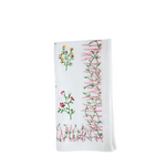 White Napkin with Botanical Prints