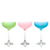 Color Pop Champagne Coupes in green, pink, and blue