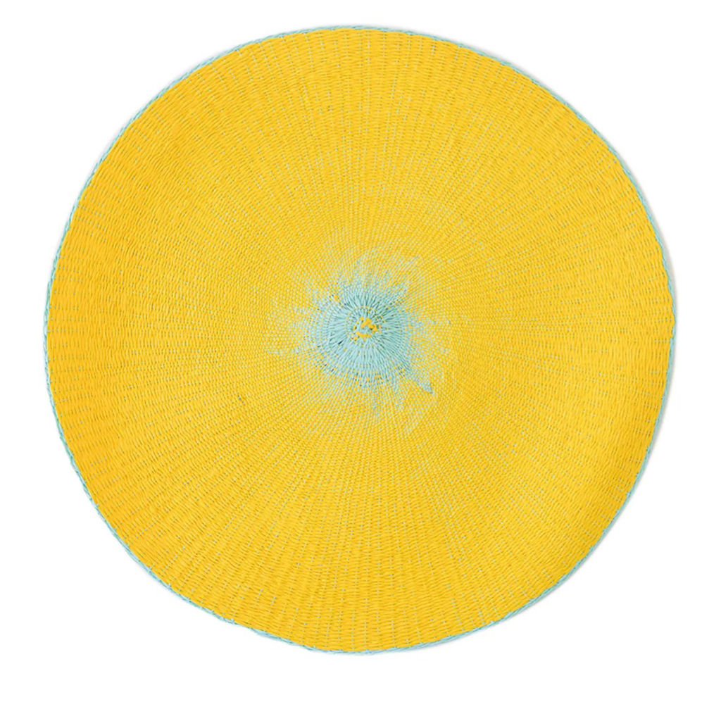 Color Burst Placemat, Yellow and Blue Blue Print