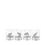 Julie Wear Fly Fishing Rocks Glasses, Set of 4