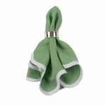 Garden Green Scalloped Napkin with white edge
