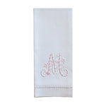 Hand Towel with Embroidered Pink M