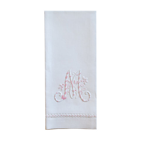 Hand Towel with Embroidered Pink M 