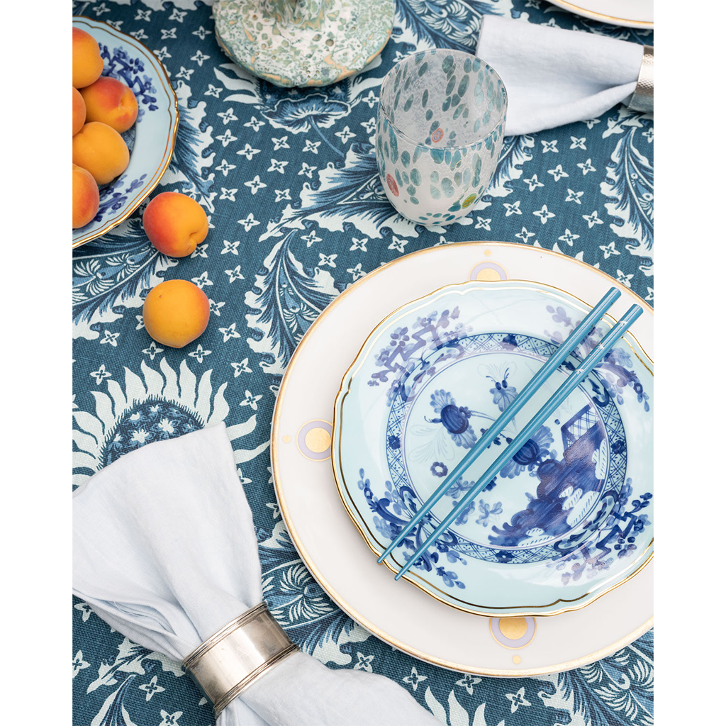 Richard Ginori Iris Dessert Plate styled on tablescape