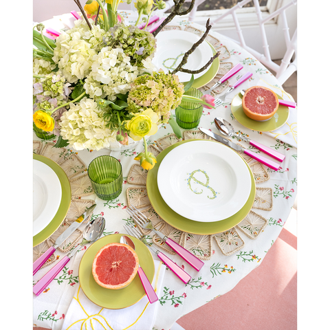 Woven Placemat styled on Easter Tablescape 