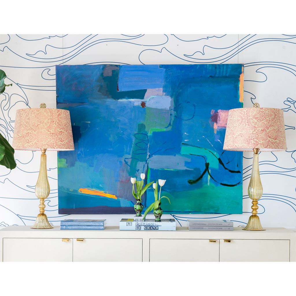 Custom Amber Murano Glass Lamp styled