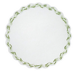 Ombre Embroidered Scalloped Placemats, Green