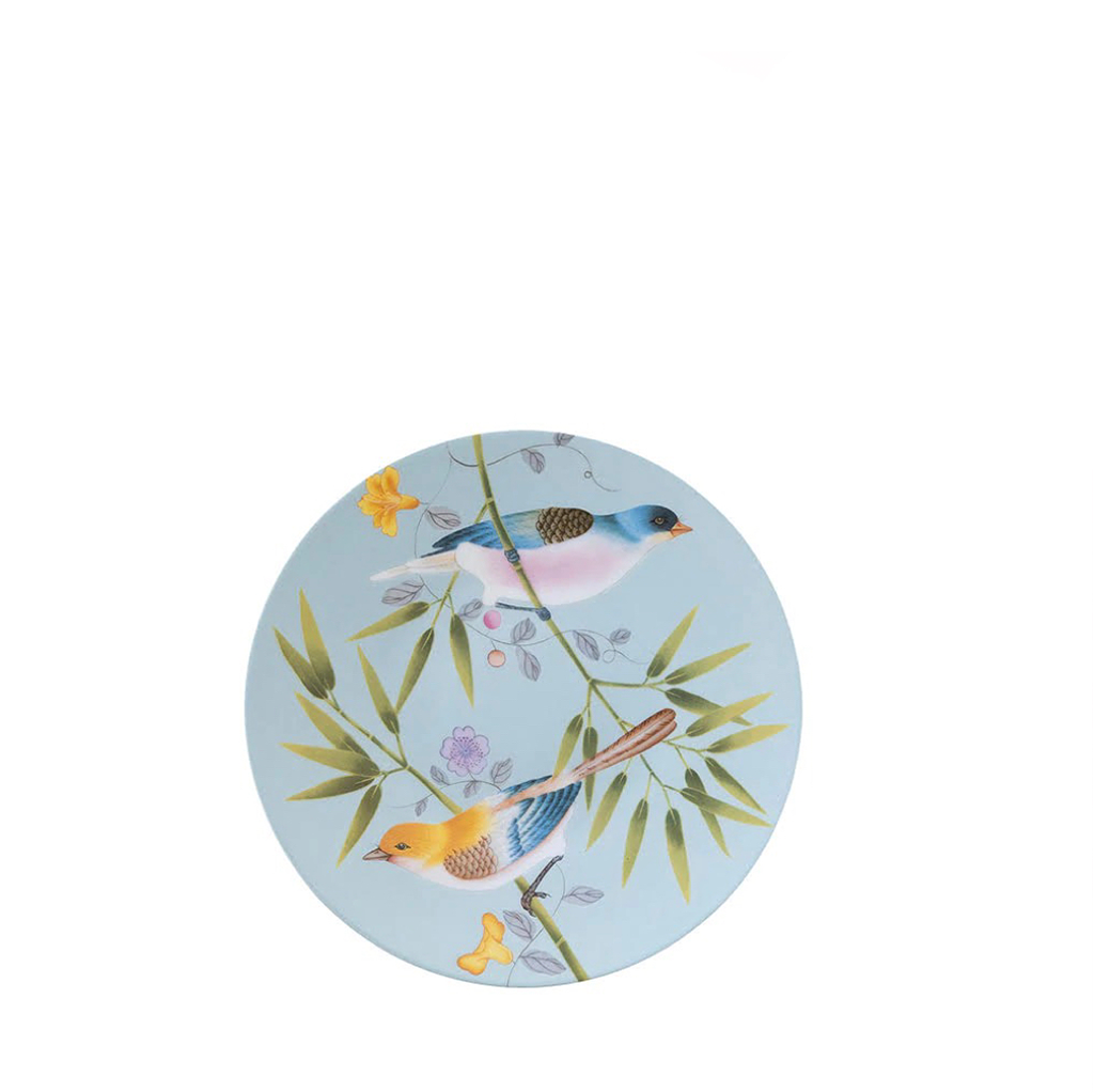 Paradis Turquoise Dessert Plate, Two Birds – Blue Print Paradis Turquoise Dessert Plate, Two Birds – Blue Print